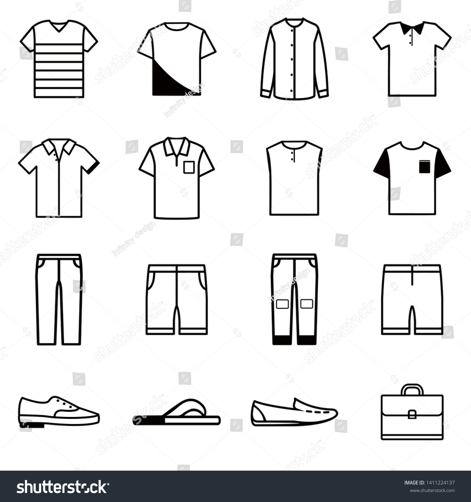 male-fashion-icon-collection-vector-stock-vector-royalty-free