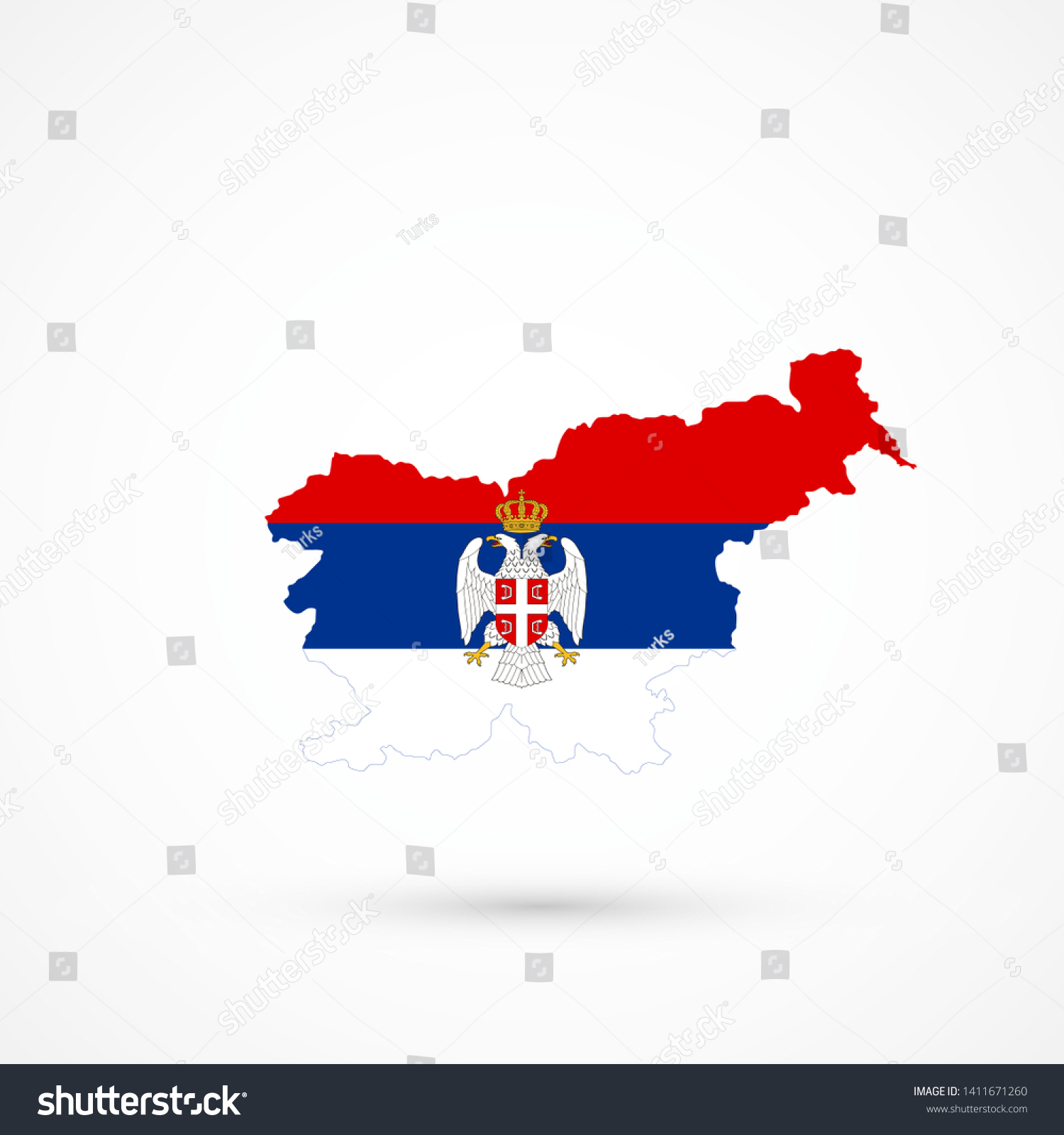 Map Slovenia Republic Serbian Krajina Flag Stock Vector (Royalty Free ...