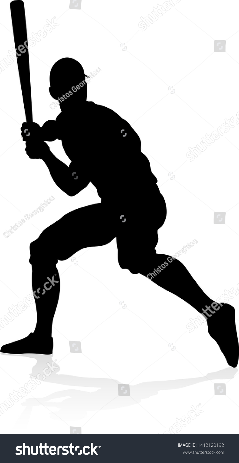 Baseball Player Sports Pose Detailed Silhouette Stock Vector (Royalty ...