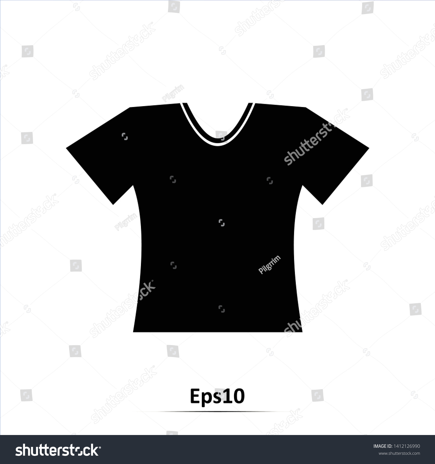 Blank White Tshirt Template Icon Vector Stock Vector (Royalty Free ...