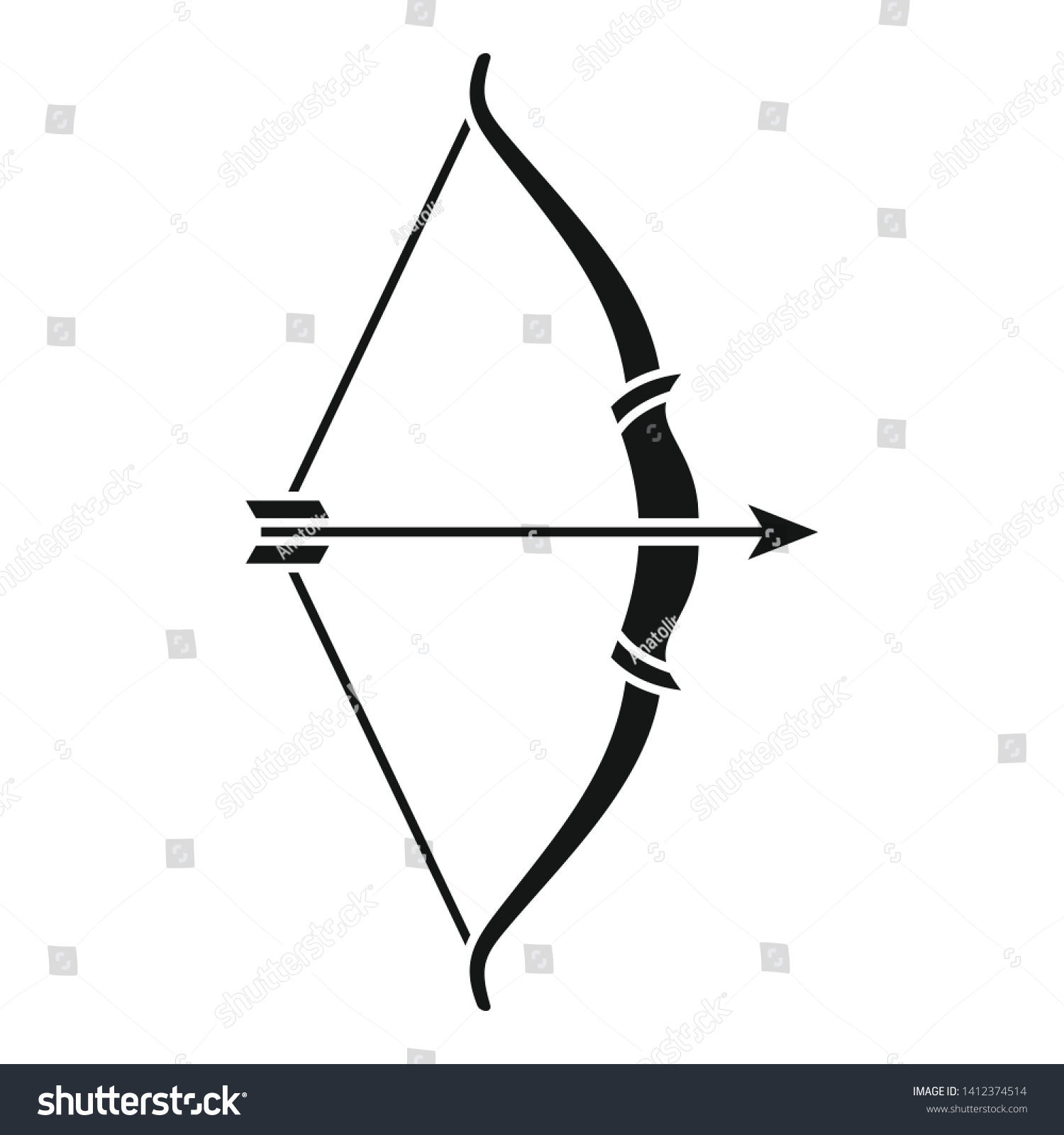 Archer Bow Icon Simple Illustration Archer Stock Vector (Royalty Free ...