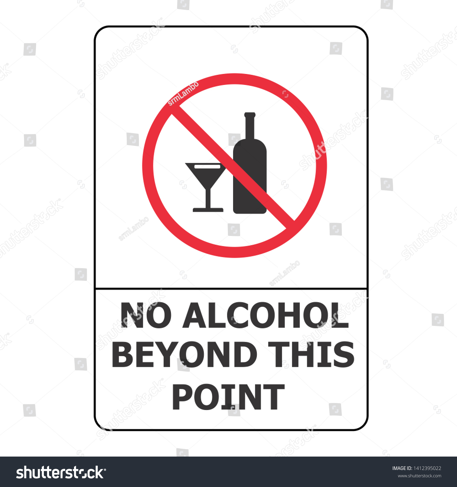 No Alcohol Beyond This Point Safety Stock Vector (Royalty Free ...