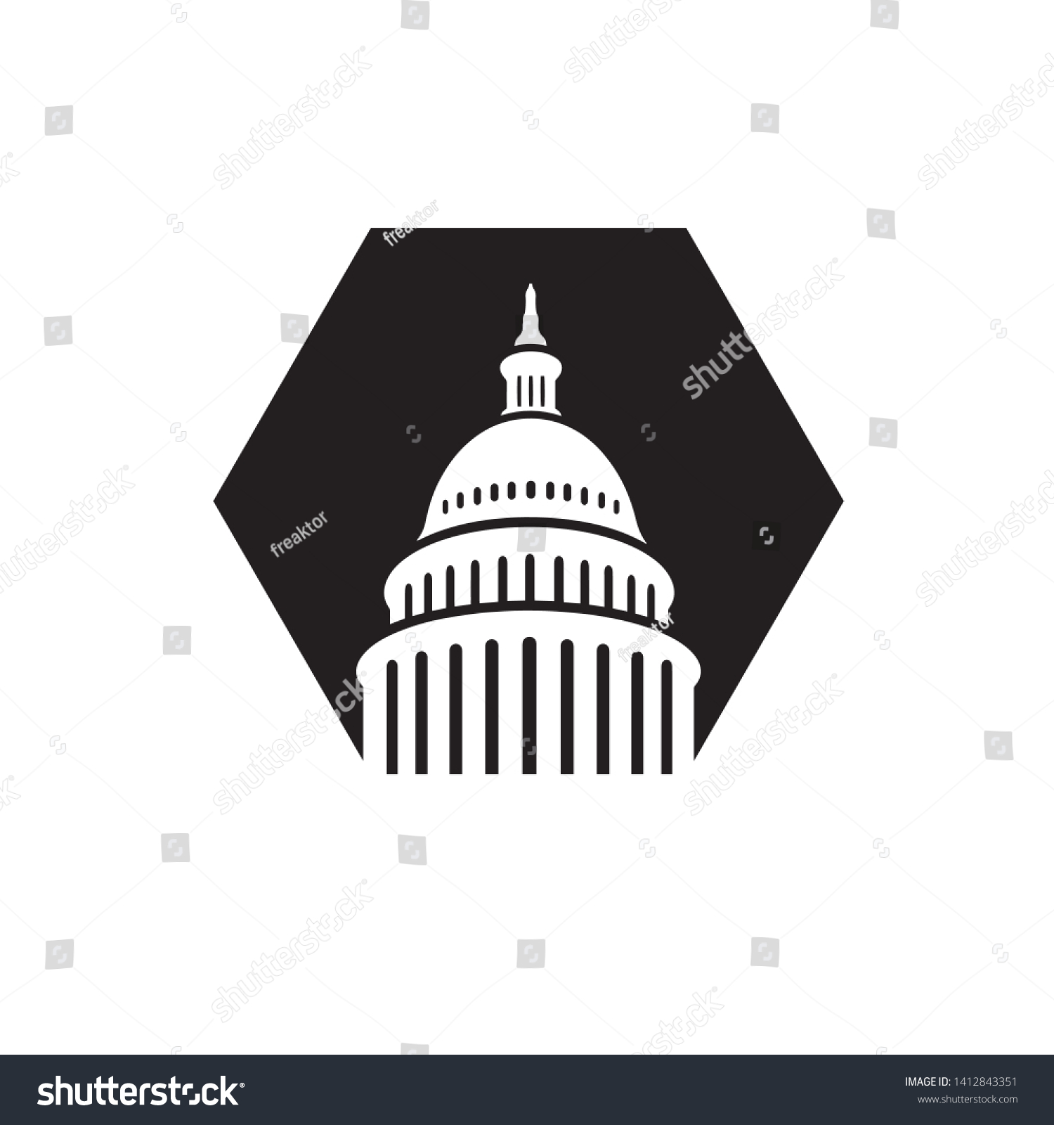 Black White Capitol Logo Design Illustrations Stock Vector (Royalty ...