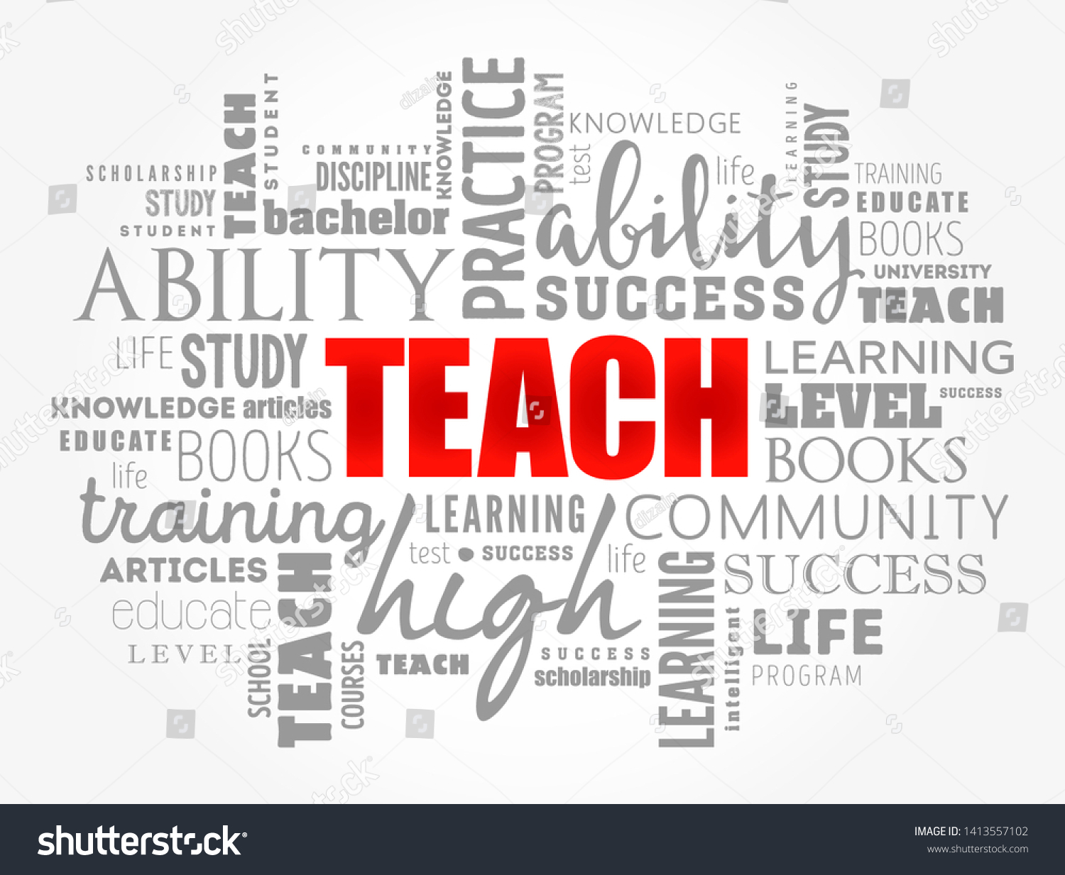 Teach Word Cloud Collage Education Concept Stock Vector (Royalty Free ...