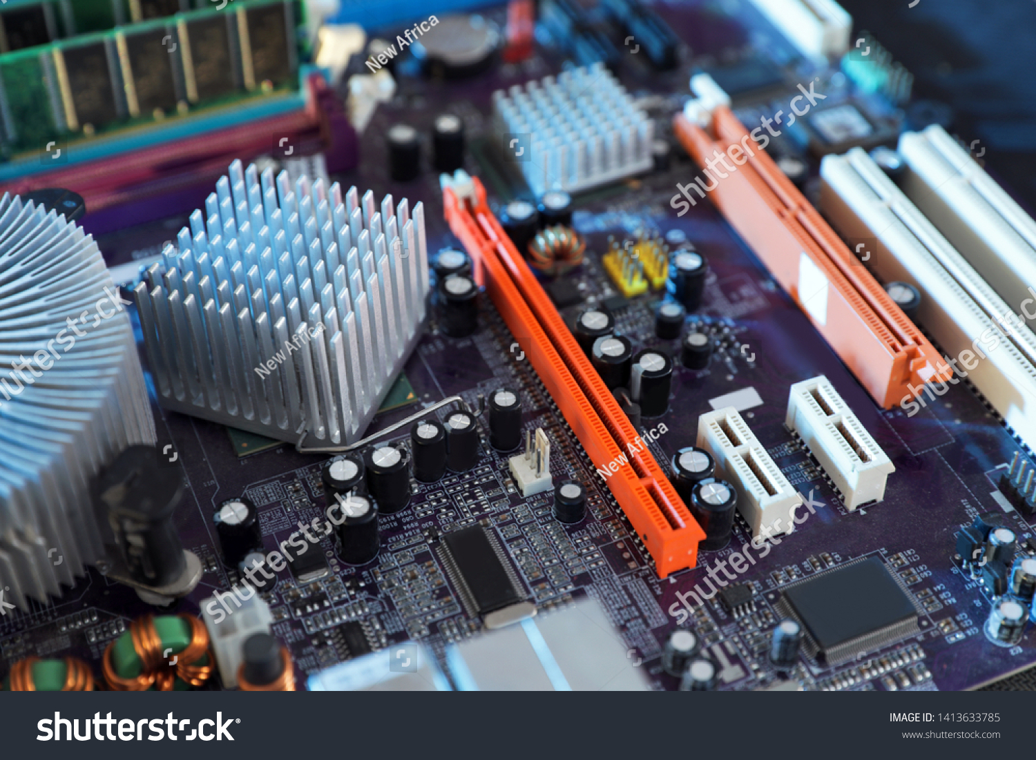 Motherboard Background Closeup Computer Repair Service Stock Photo ...