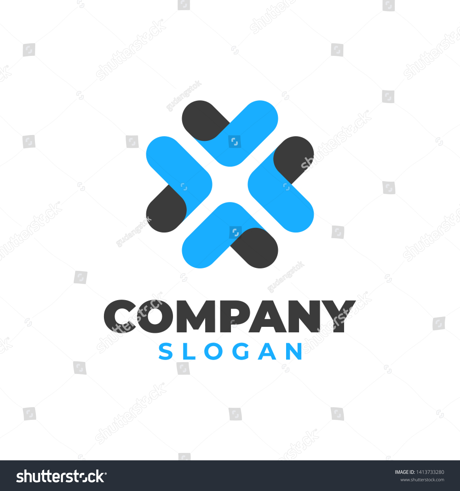 Cooperation Logo Design Flat Design Vector Stock Vector (Royalty Free