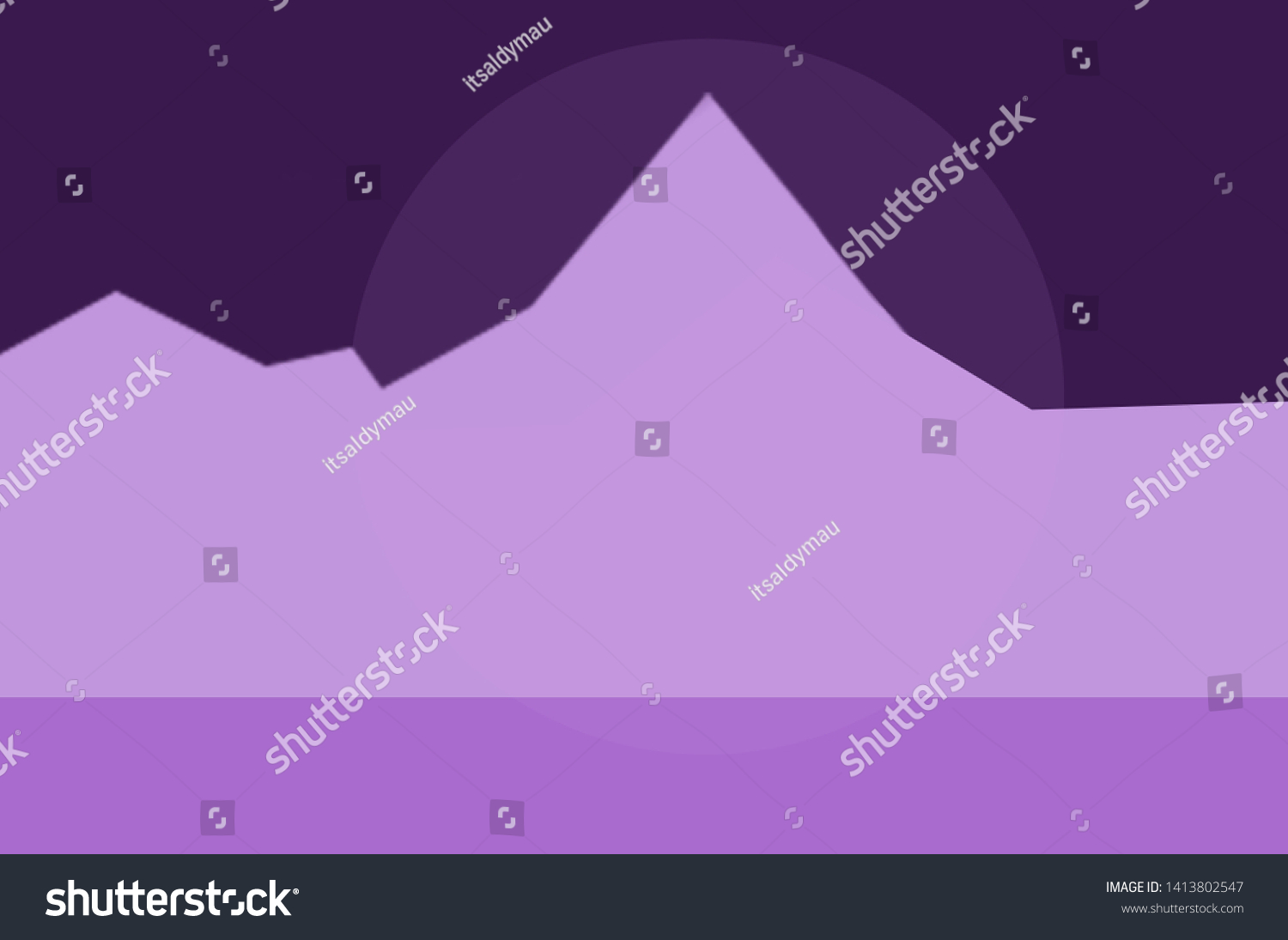 Purple Mountain Landscape Dark Purple Background Stock Illustration ...