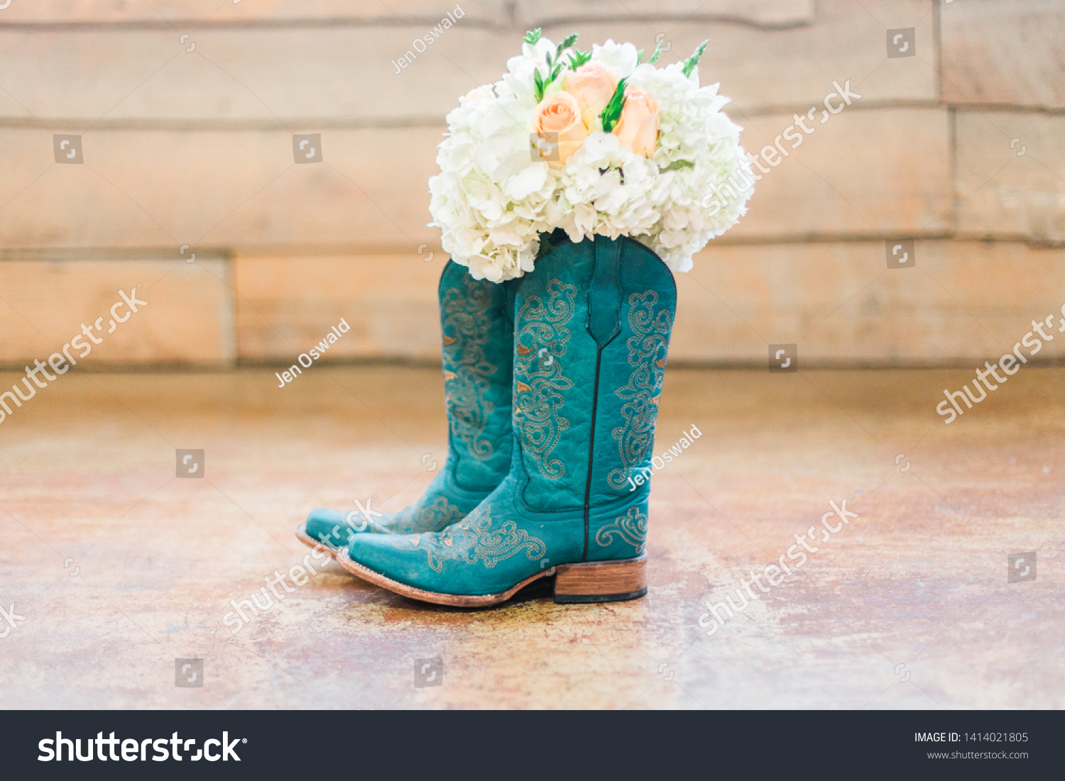 blue cowgirl boots wedding