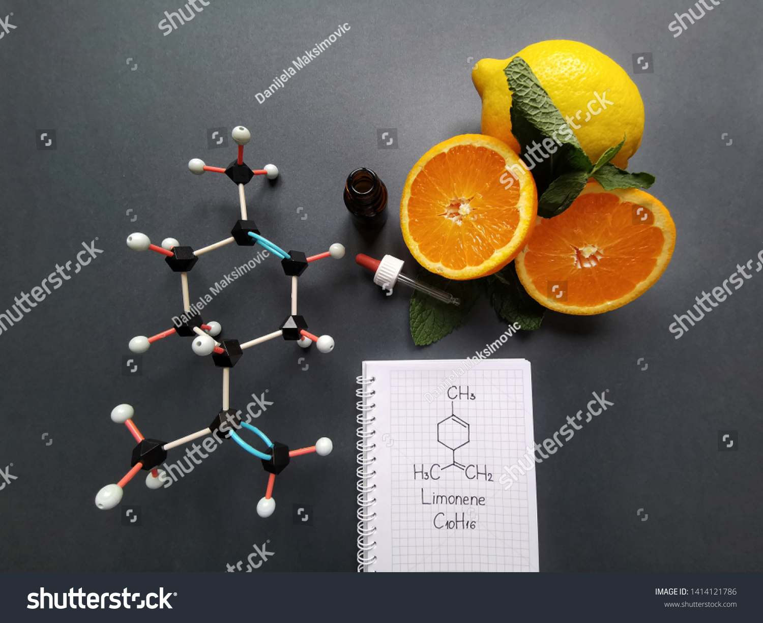 Molecular Model Structural Chemical Formula Limonene Foto Stok ...