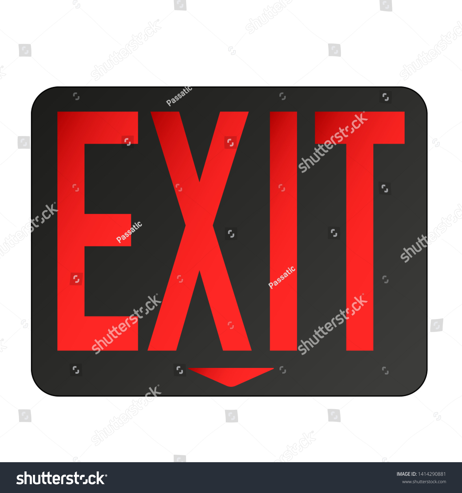 Emergency Exit Sign Lighted Red White Stock Vector (Royalty Free ...