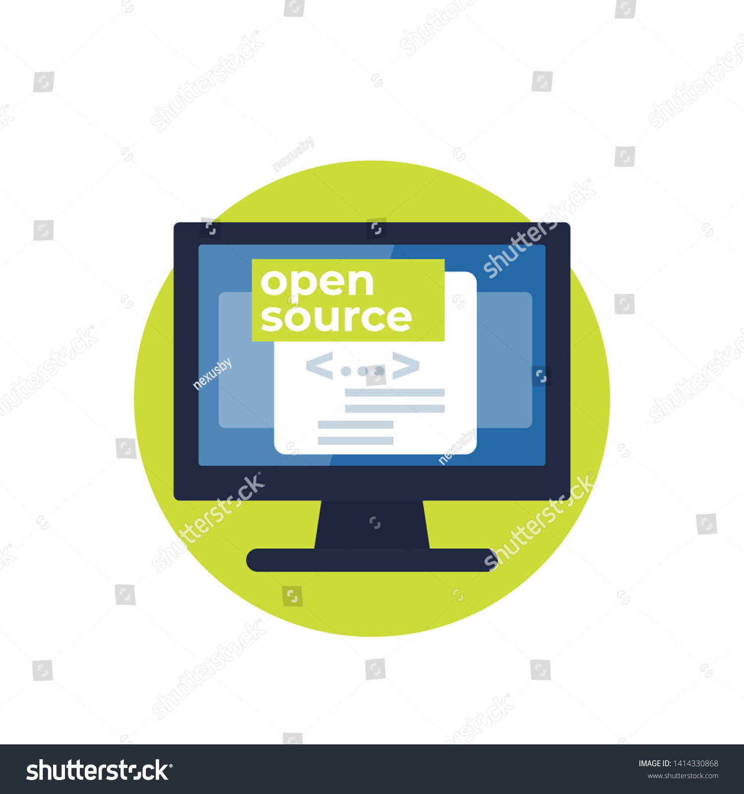 Open Source Code Vector Flat Icon Stock Vector (Royalty Free ...