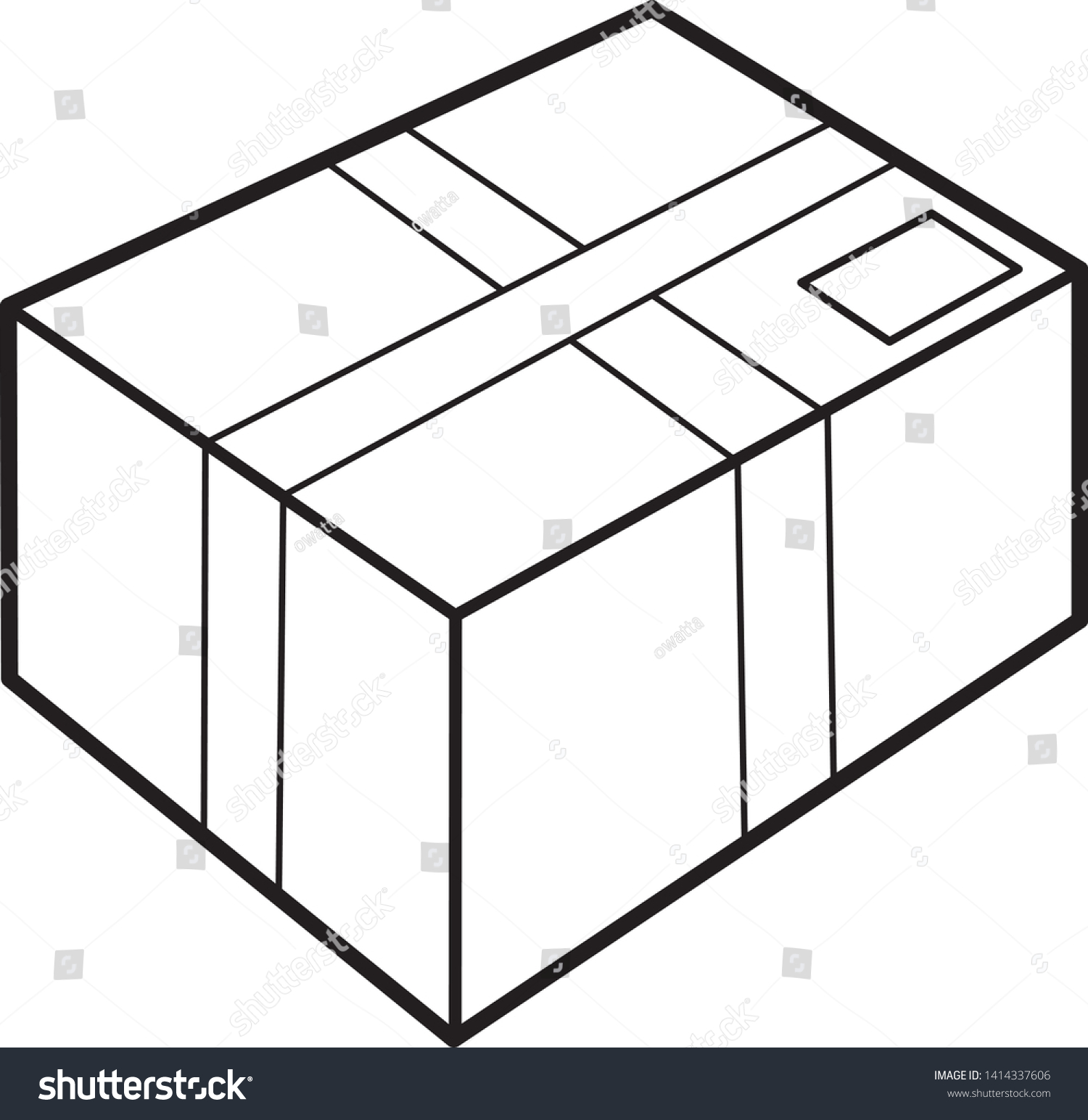 Parcel Box Cartoon Vector Illustration Black Stock Vector Royalty Free