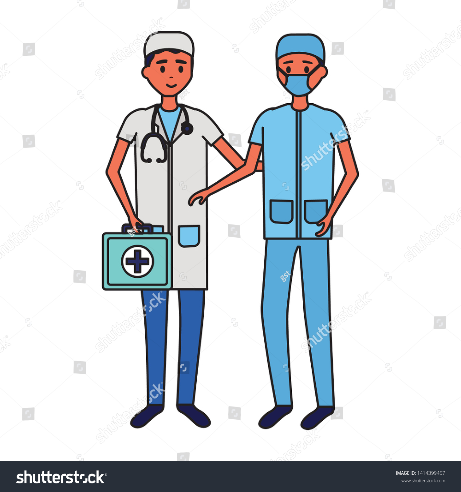 Medical Men Team Characters Professional Vector Stock Vector (Royalty ...