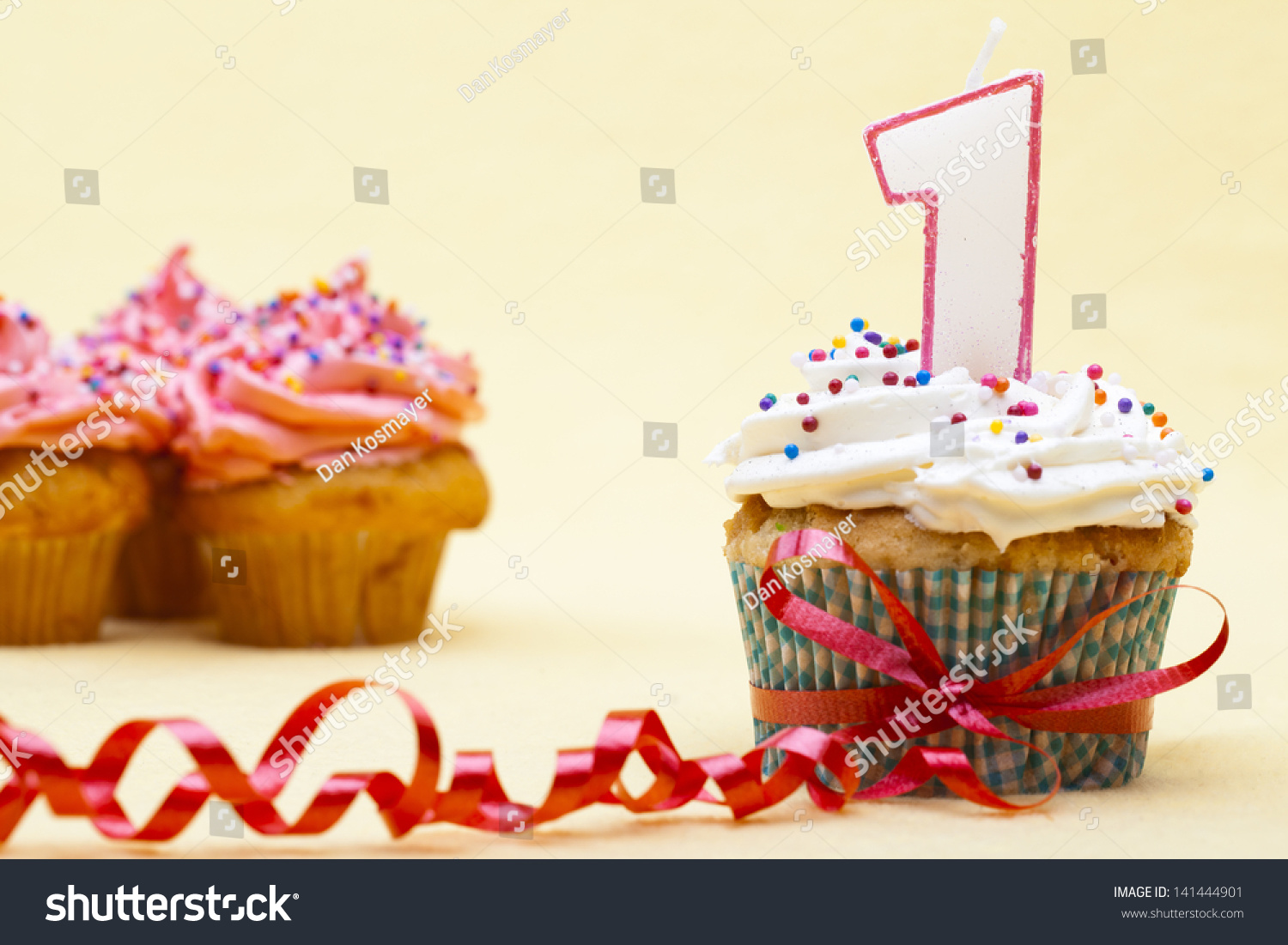 Closeup Shot Cupcake Tied Red Ribbon Stock Photo 141444901 | Shutterstock