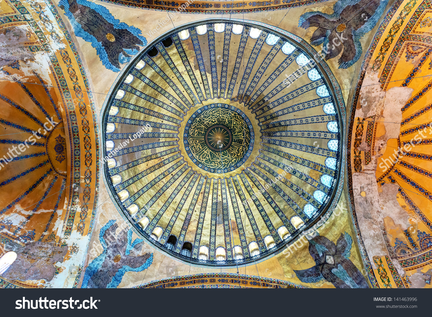 Interior Hagia Sophia Ayasofya Istanbul Turkey Stock Photo 141463996 ...