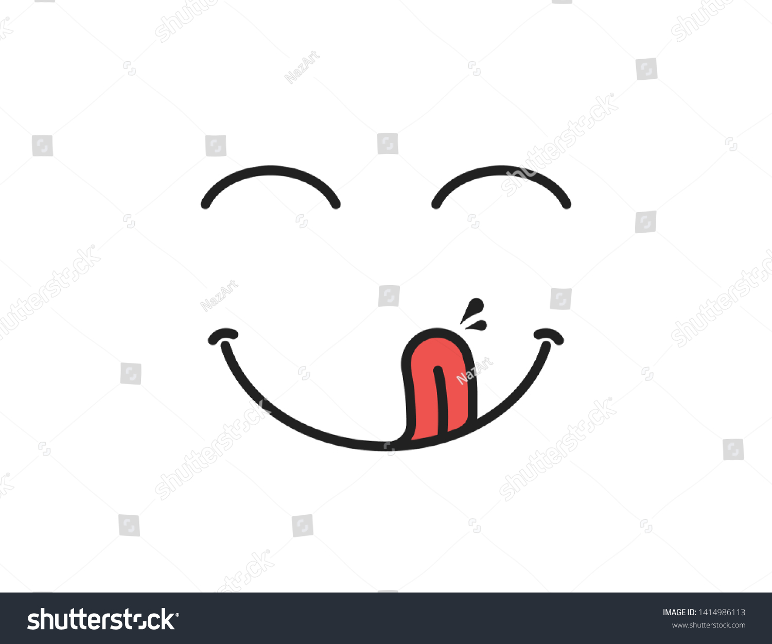 Yummy Smile Delicious Tasty Eating Emoji Stock Vector (Royalty Free ...