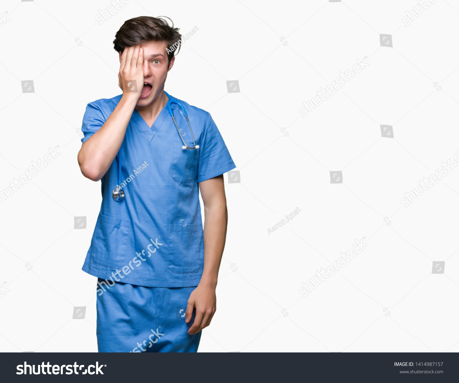 Young Doctor Wearing Medical Uniform Over Stock Photo 1414987157 ...