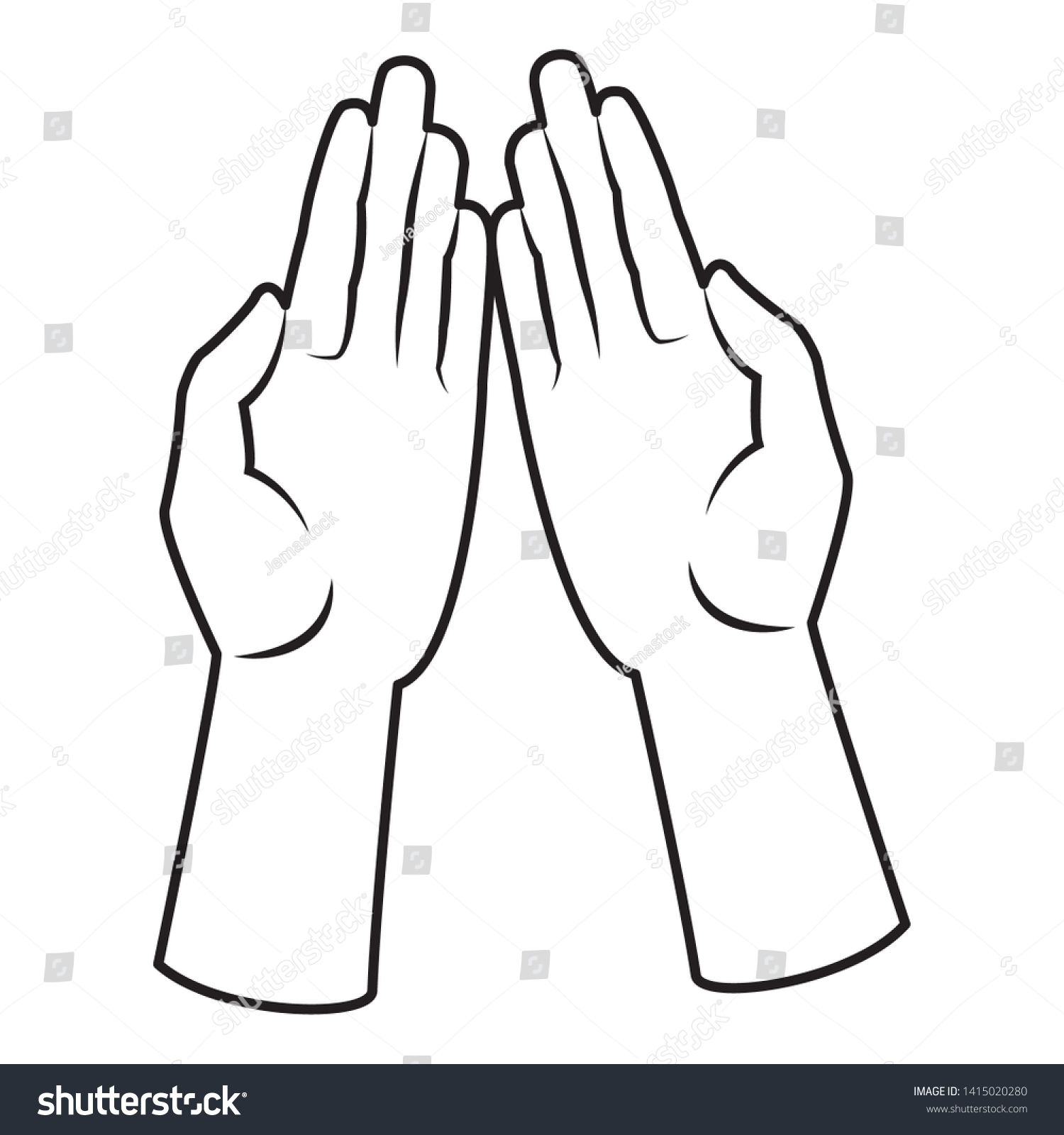 Hands Open Facing Front Icon Cartoon Stock Vector (Royalty Free ...