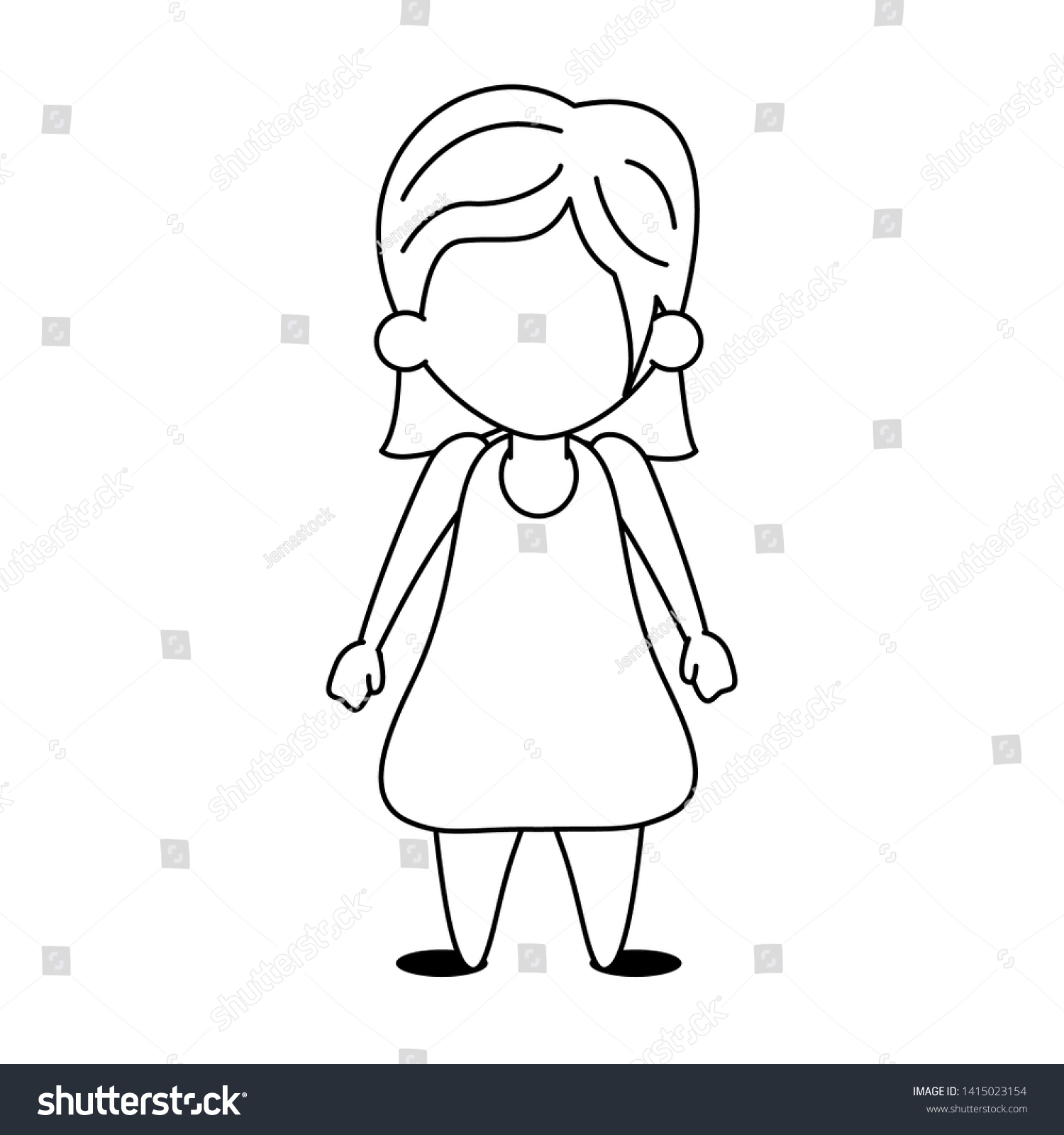 Beautiful Girl Smiling Cartoon Isolated Vector Stock Vector (Royalty ...