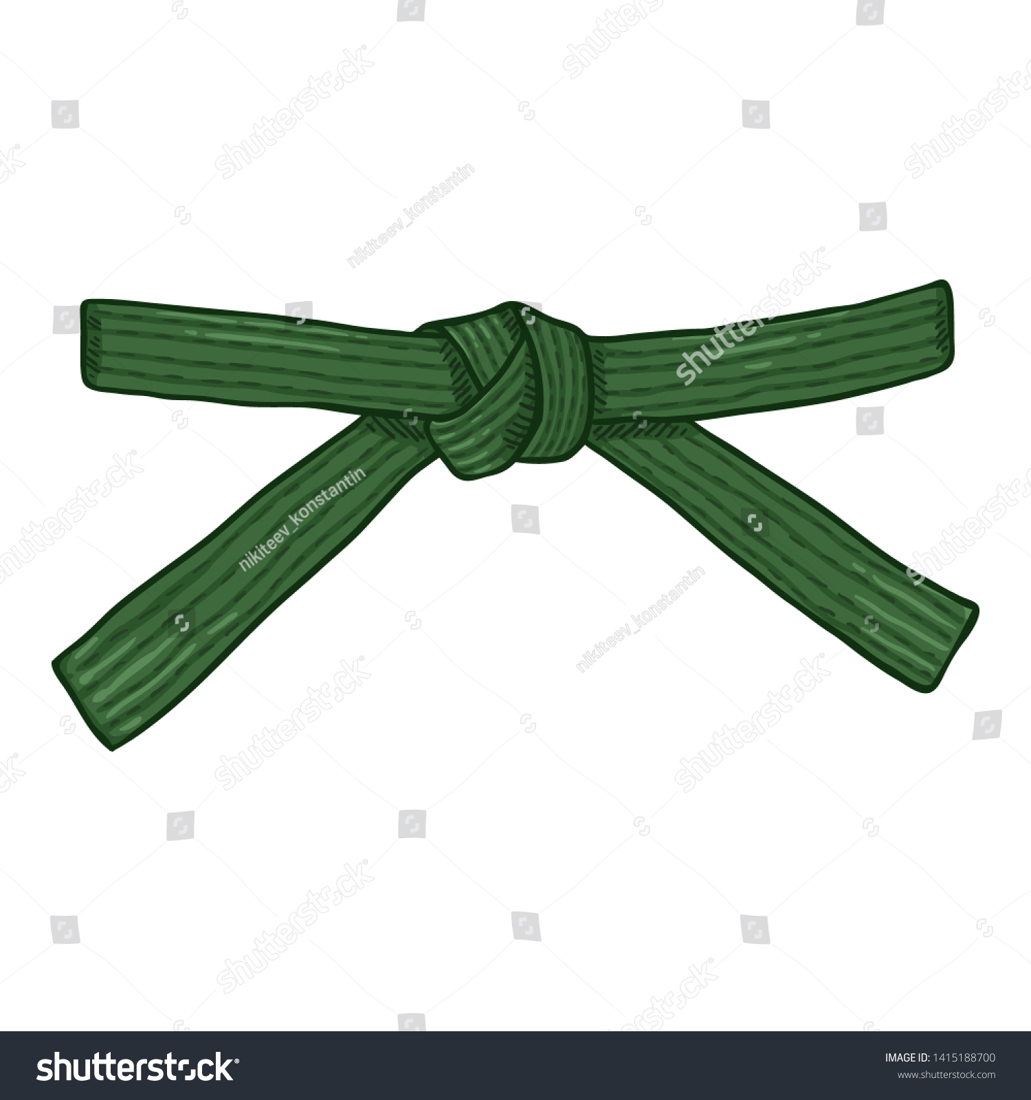 Vector Cartoon Green Karate Belt Stock Vector (Royalty Free) 1415188700 ...