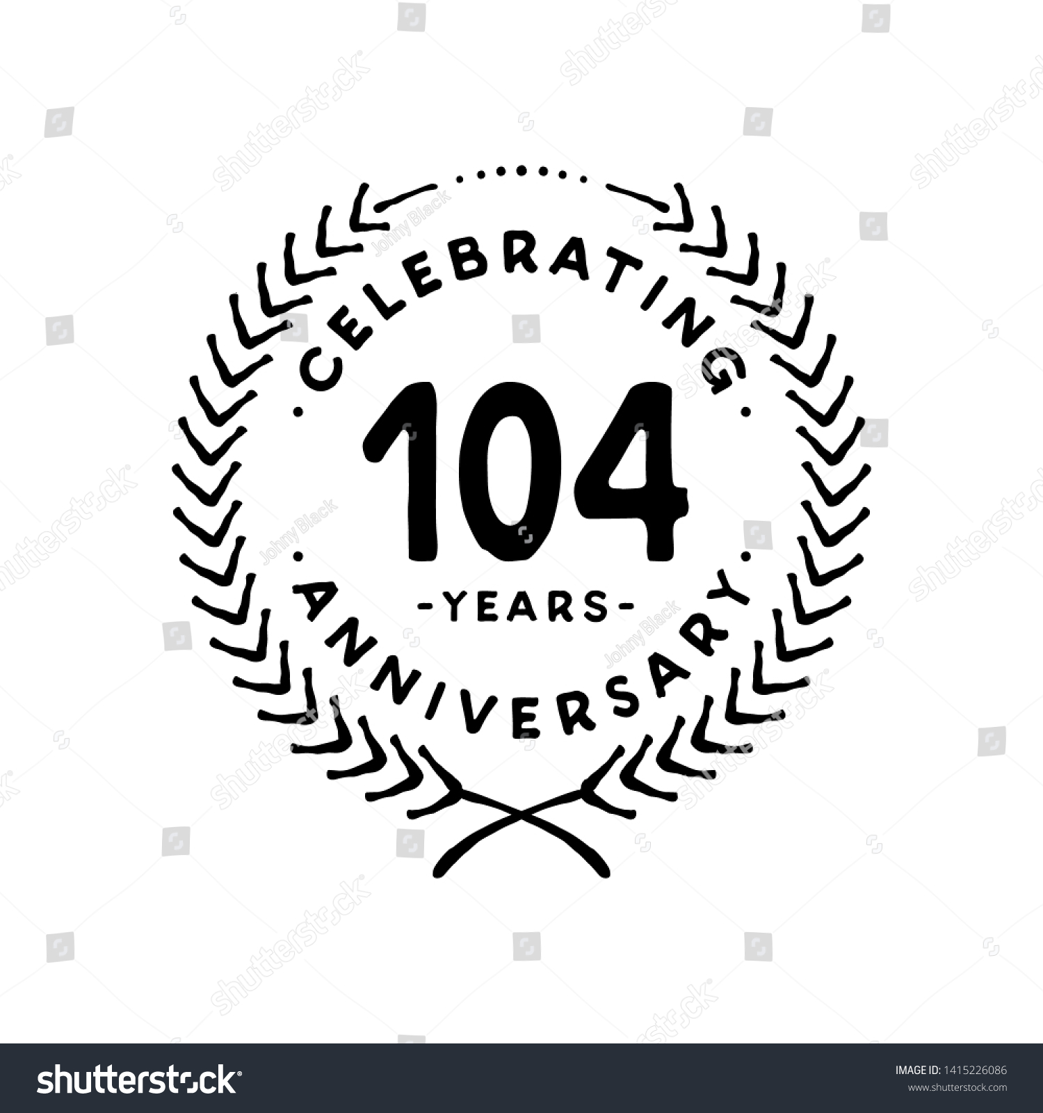 104 Years Design Template 104th Vector Stock Vector Royalty Free