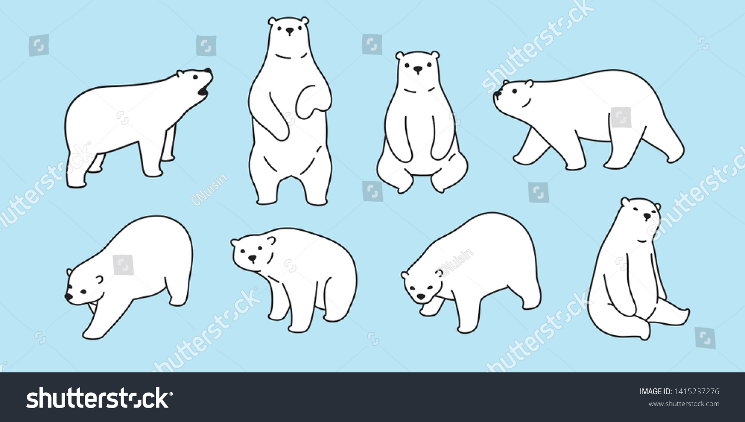 Bear Vector Polar Bear Icon Logo Stock Vector (Royalty Free) 1415237276 ...