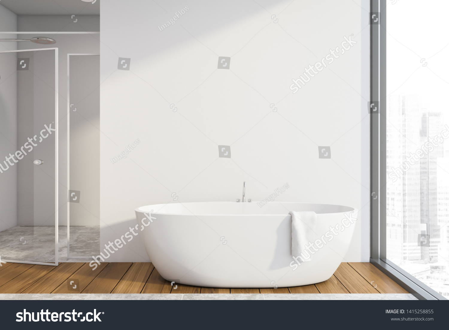 White washed wood bathroom