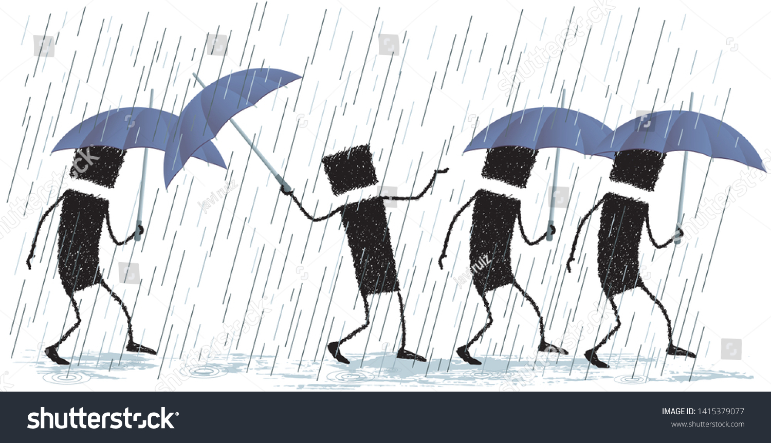 Дождик поет дождик. Поющие под дождем вектор. Singing in the Rain stock illustration.