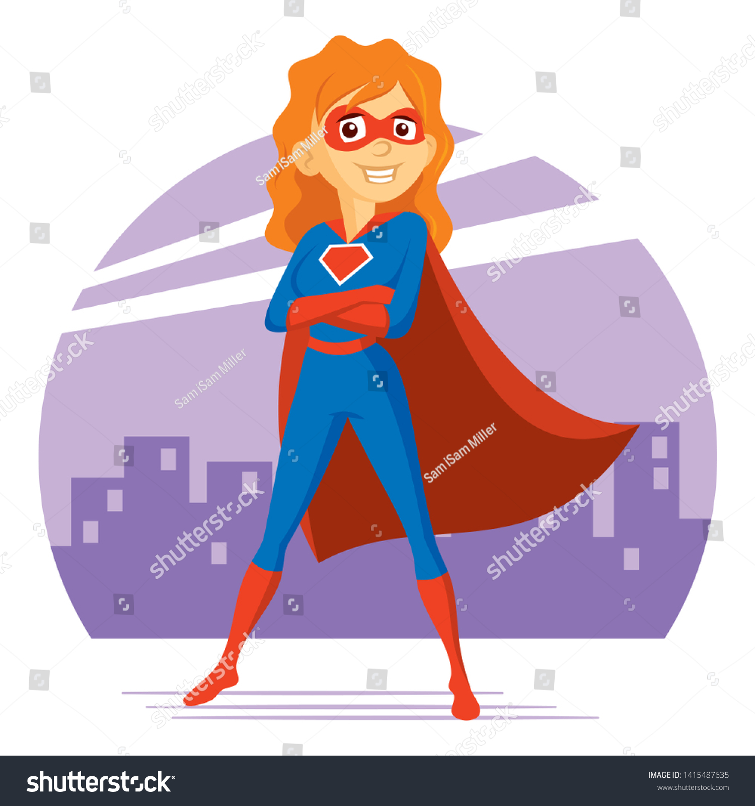 Superhero Woman Supermom Cartoon Character Vector Stock Vector (Royalty ...