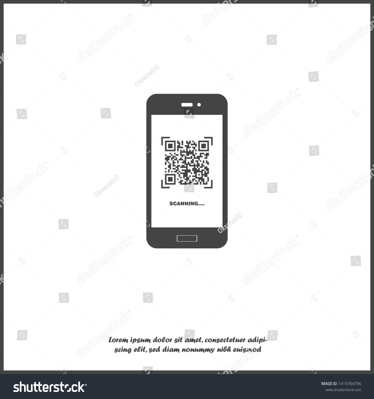 Vektor Stok Qr Code Scan Phone Vector Icon Tanpa Royalti 1415764796 Shutterstock 