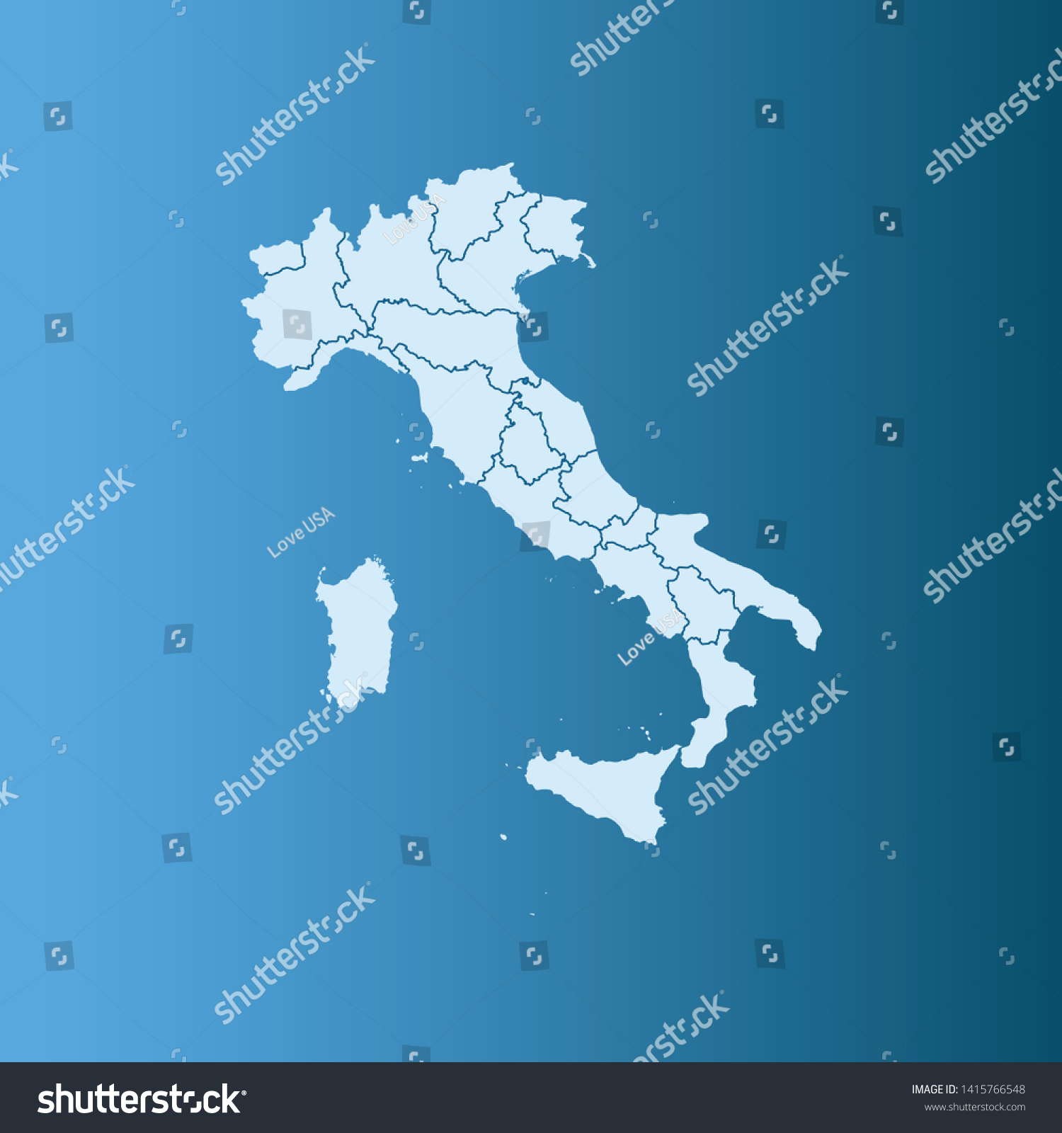 Illustration Vector Map Italy Stock Vector Royalty Free 1415766548   Stock Vector Illustration Vector Map Of Italy 1415766548 