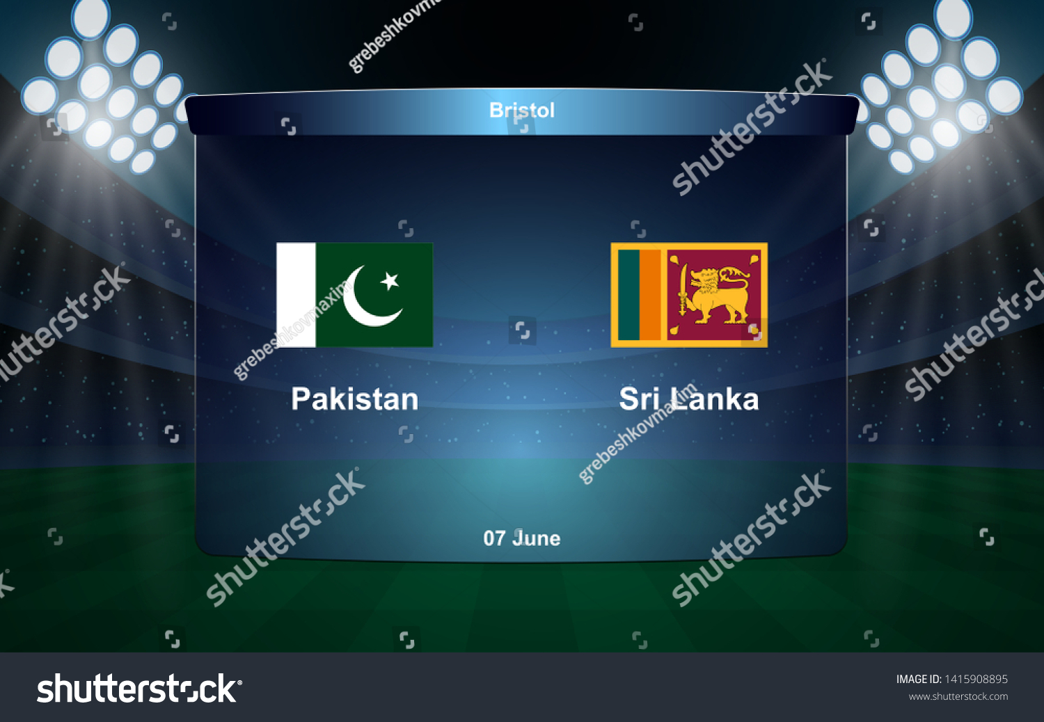 Pakistan Vs Sri Lanka Cricket Scoreboard Stock Vector (Royalty Free ...