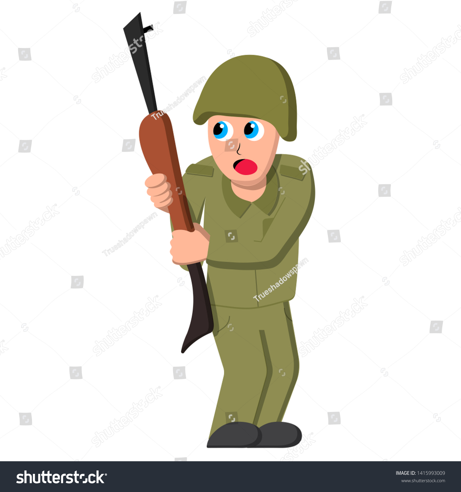 Scared Soldier Isolated Image Stock Illustration Stock Illustration ...