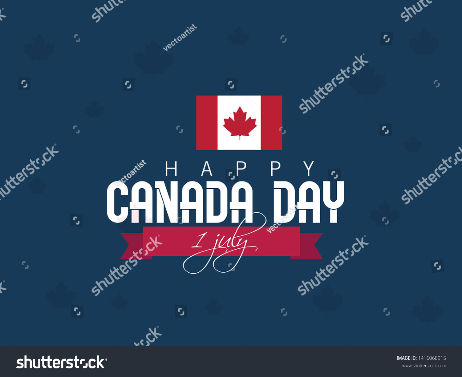 Vector Illustration Happy Canada Day Victoria Stock Vector (Royalty ...