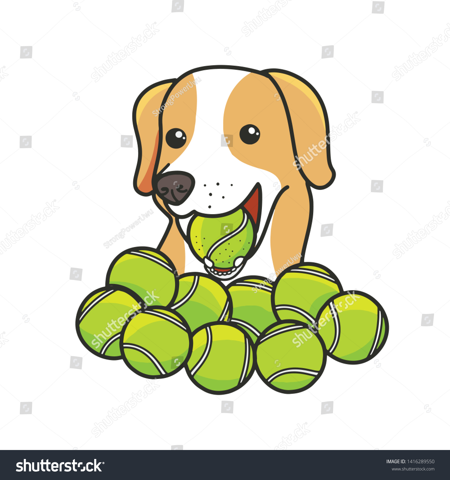 dog ball cartoon