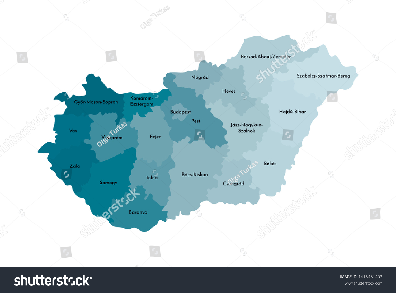 Vector Isolated Illustration Simplified Administrative Map Stock Vector ...