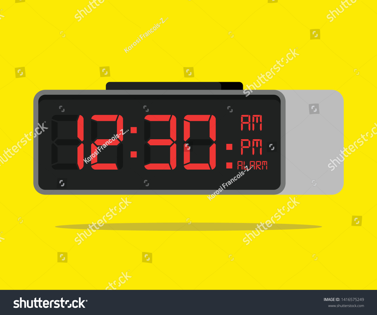 Digital Alarm Clock Vector Illustration Stock Vector (Royalty Free