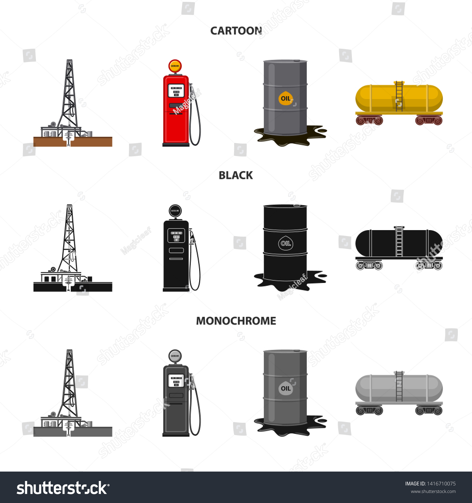 Bitmap Illustration Oil Gas Icon Collection Stock Illustration 