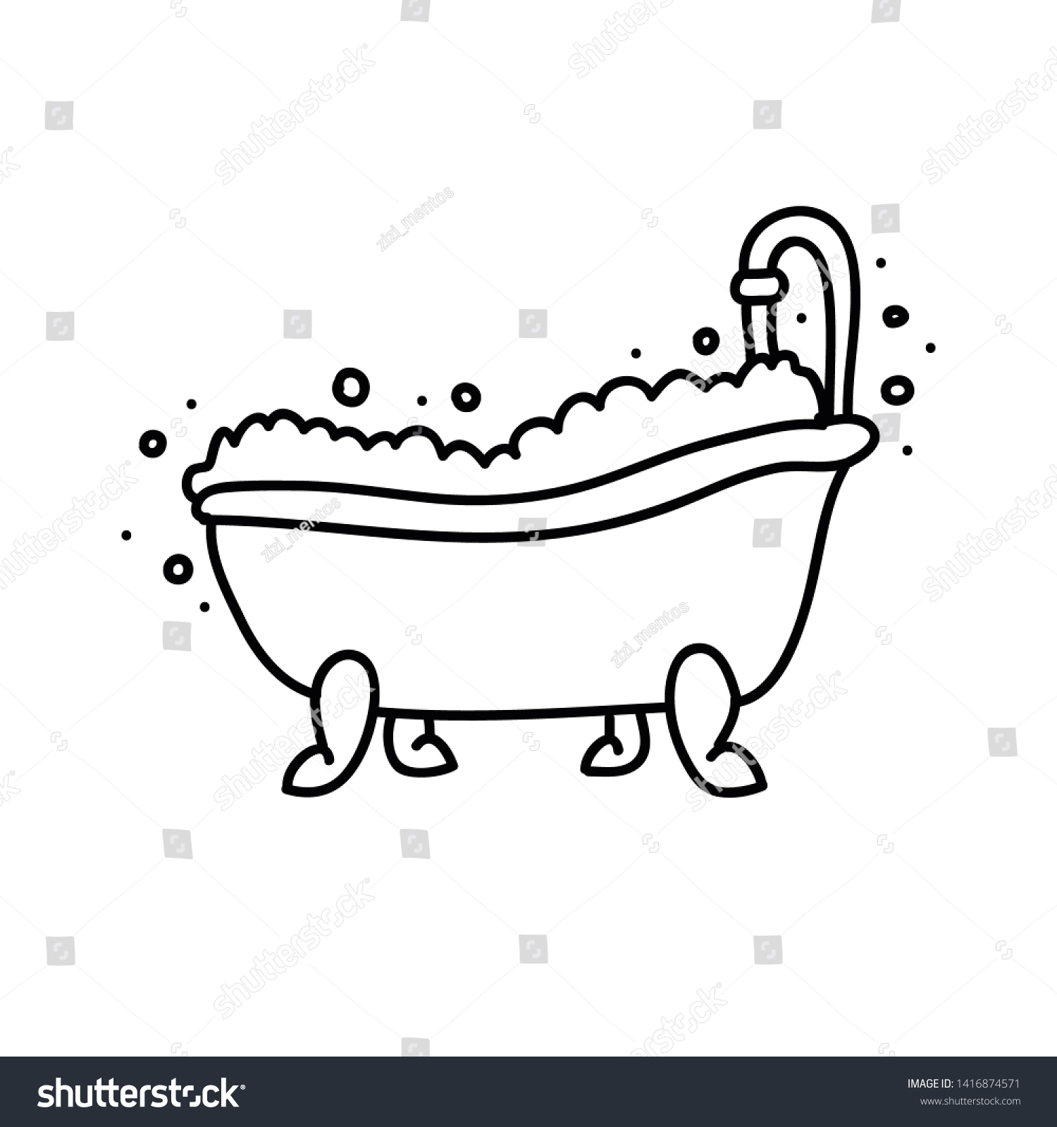Bathroom Doodle Icon Vector Illustration Stock Vector (Royalty Free ...