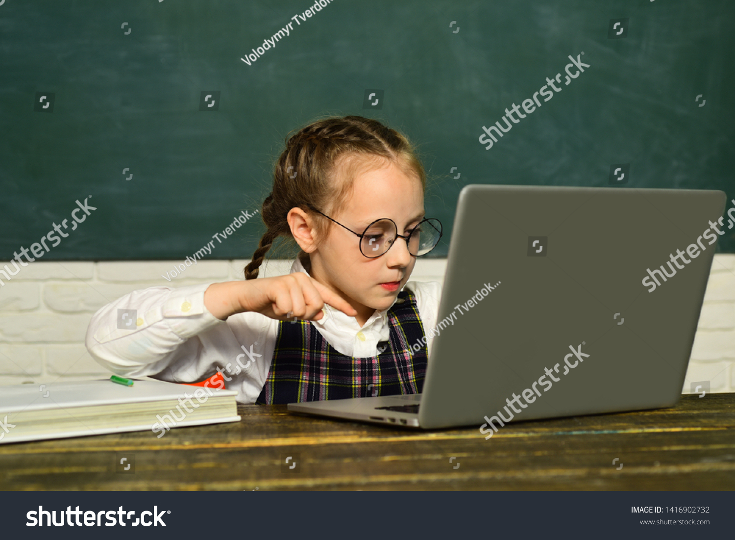 Back School Pupil Working On Laptop Stock Photo 1416902732 | Shutterstock