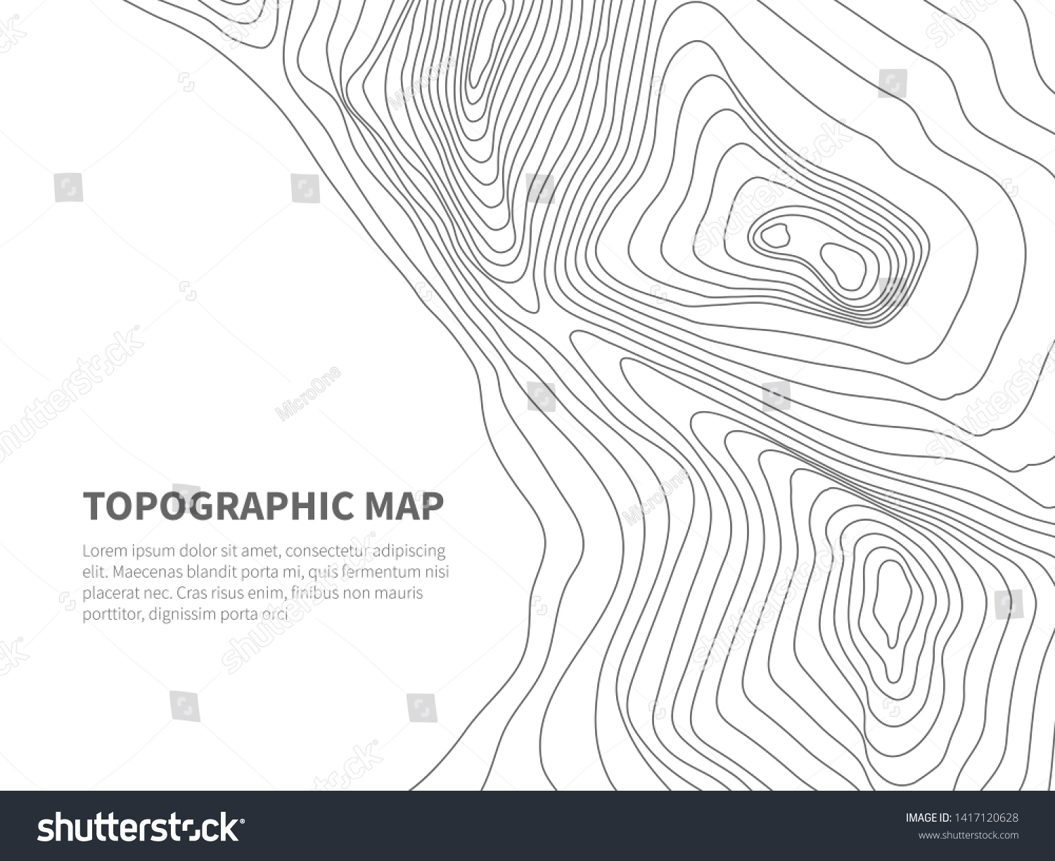 Geodesy Contouring Land Topographical Line Map Stock Illustration ...