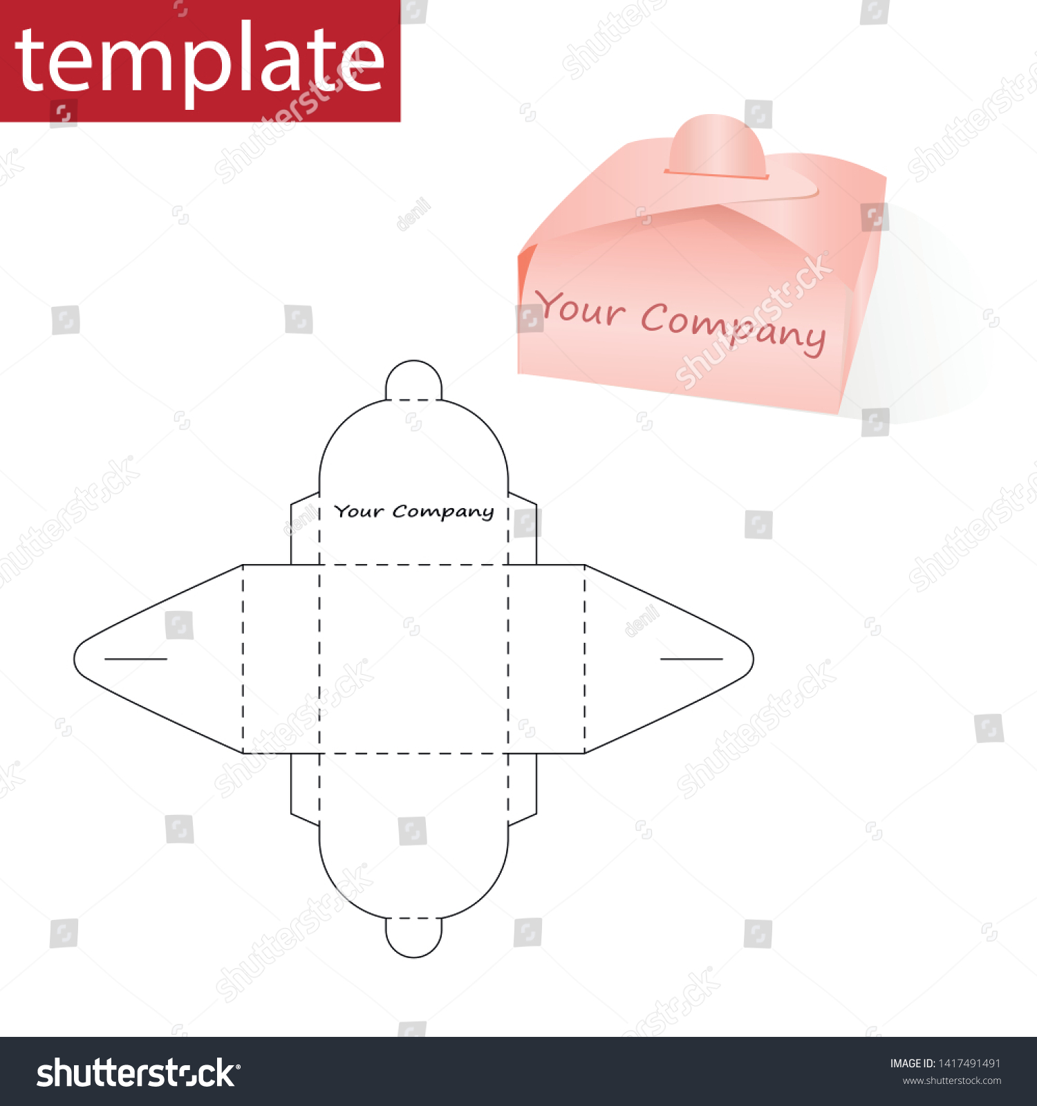 Retail Box Box Die Cut Template Stock Vector (Royalty Free) 1417491491 ...