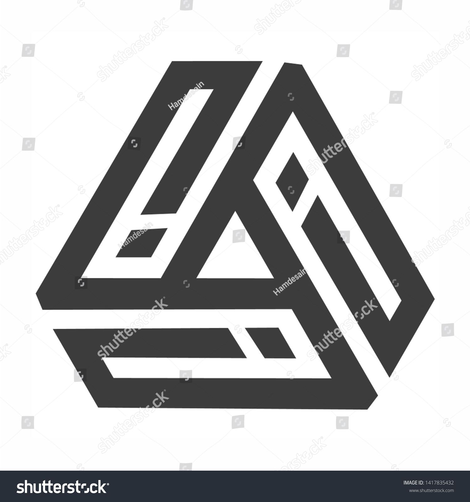 Letter Ai Triangle Monogram Logo Design Stock Vector (Royalty Free ...