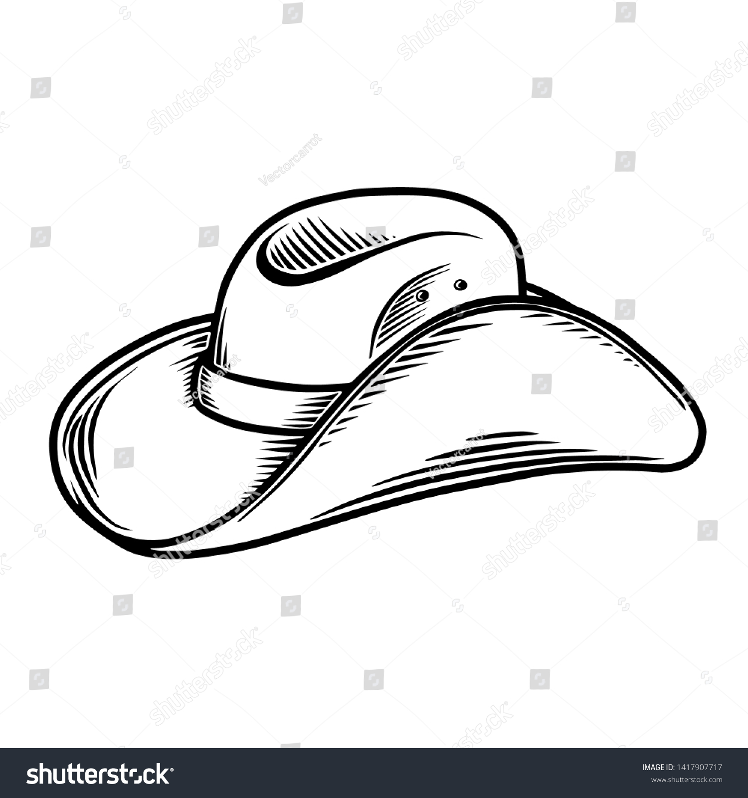 Illustration Cowboy Hat Isolated On White Stock Vector Royalty Free Shutterstock