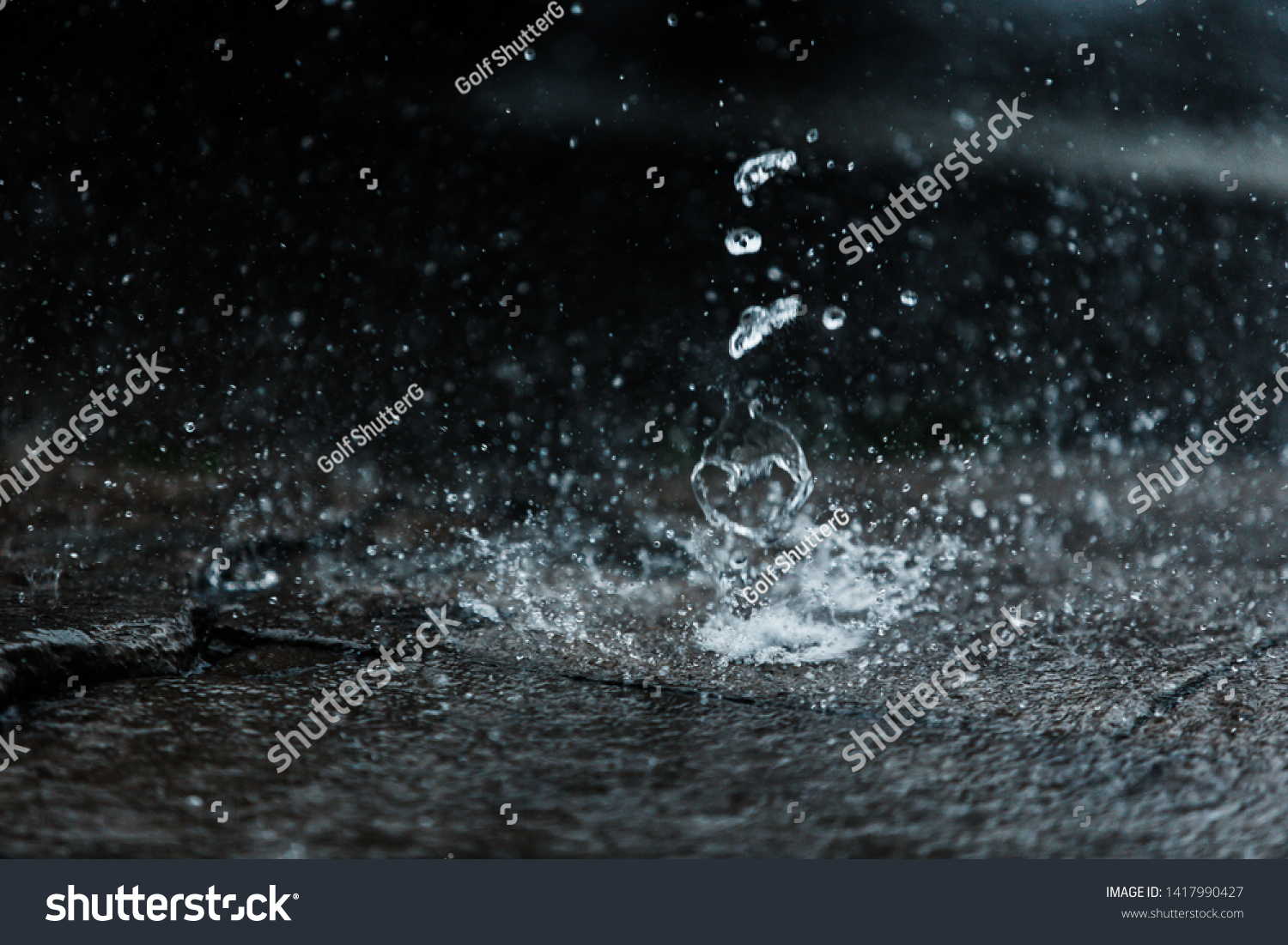 Rain Water Drop Falling Floor Heavy Stock Photo 1417990427 | Shutterstock