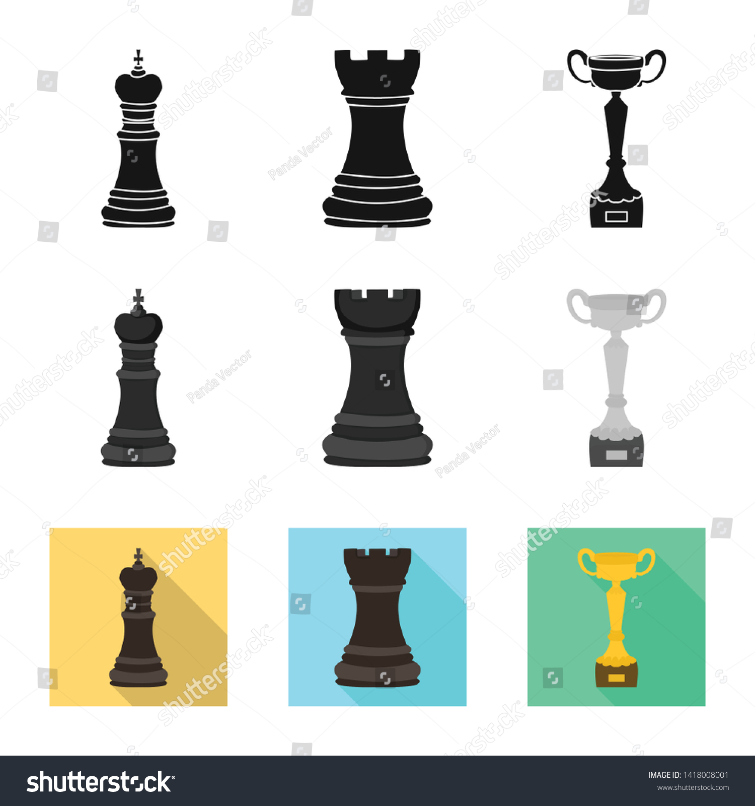 Vector Illustration Checkmate Thin Icon Set Stock Vector (Royalty Free ...