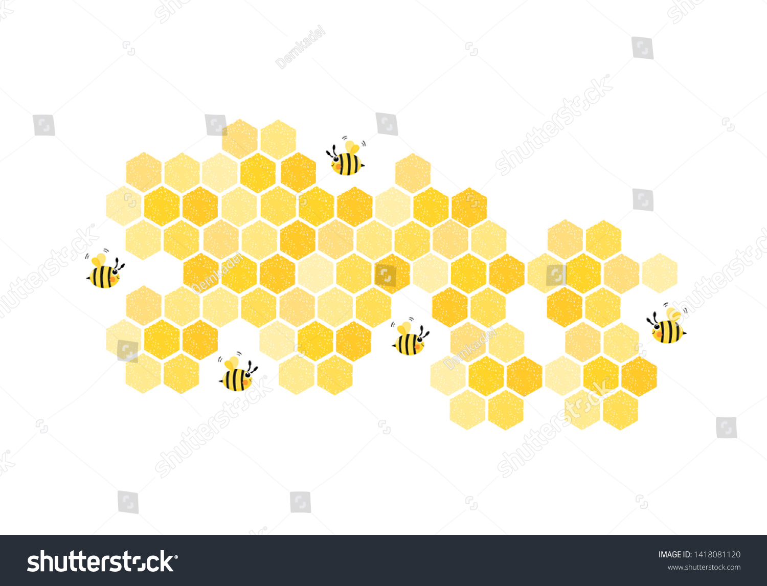 Bee Hive Abstract Honeycombs Isolated On Stock Vector (Royalty Free ...