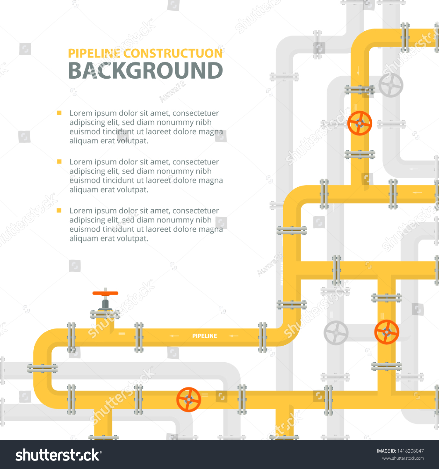 Industrial Pipeline Background Oil, Water Or   Royalty Free Stock