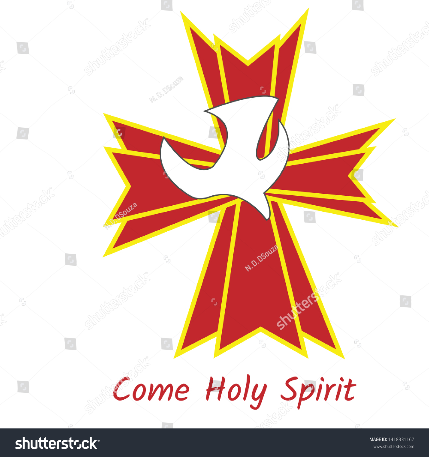 Pentecost Sunday Typography Print Use Poster Stock Vector (royalty Free 