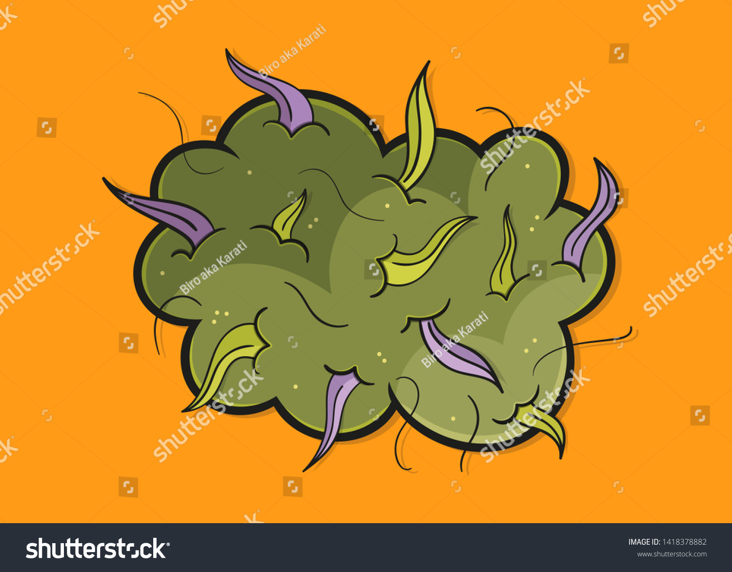 Illustration Purple Weed Cannabis Bud Stock Vector (Royalty Free ...